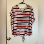 Ultra Flirt  Multicolor Striped V-Neck Blouse Photo 1