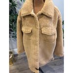 UGG  Teddy Bear Coat Sherpa Fleece Lined Jacket Tan Size Large New With Tags Photo 2
