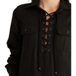 Ralph Lauren NWT Lauren Dress Lace-Up Twill Chic Long-Sleeve Black Women 14 $165 Photo 2