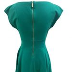 Kate Spade  Women's Fiorella Fit & Flare Dress Green Ponte Cap Sleeve Photo 4