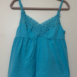 Victoria's Secret Vintage Y2K Victoria’s Secret Blue Eyelet Babydoll Cami Photo 0