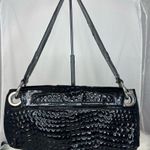 Guess  Y2K Croc Embossed Patent Leather Black Shoulder Bag Mini Purse Photo 3