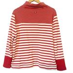 Barbour  Women’s Red and White Striped Mock Neck Pullover Sweater Size 10 Photo 2
