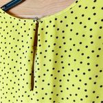 Lily White Medium Mustard Yellow Top with Black Polka Dots w/Short Cap S… Photo 3