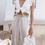 Petal and Pup Hawthorne Linen Blend Wide Leg Crop Pants size 6 Photo 1