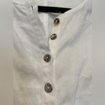Basset Size S White Linen Lace Fitted Stone Button Front 3/4 Sleeve Top Germany Photo 3