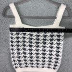 Willow & Wind Sweater Tank Top Women Small Houndstooth Knit Sleeveless White Photo 4