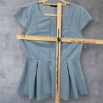 Allegra K NEW Allegra‎ K Blouse Top Womens M Blue Cap Sleeve Peplum Pleated Office Casual Photo 5