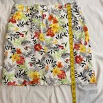 Christopher & Banks 197  Floral Tropical Vacation White Jean Mini Skirt 6 Photo 2
