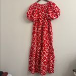 ZARA Red and White Floral Midi Dress sz M Photo 5