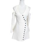 Alexis Bell Sleeve Mini Dress Women’s Size XS White Cold Shoulder Blazer Style Photo 2