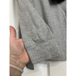 ZARA  Gray Ruffle Front Mock Neck Sweatshirt Size Small Pocket Coquette Casual Photo 6
