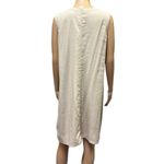 Croft & Barrow Linen Blend Split Neck Tan Croft Barrow Floral Embroidered Sleeveless Dress M Photo 7