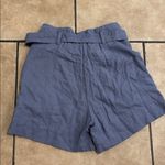 Abercrombie & Fitch  Dusty Blue High Waisted Belted Linen Blend Shorts Photo 3