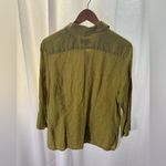Talbots  Chartreuse Green Irish Linen Button Down Blouse Size 14‎ Petite EUC 532 Photo 3