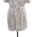 Reformation  Floral Print Button Front Mini Dress Cream Pink Size‎ 4 *Flawed Photo 6
