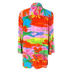 Jams World  VTG Button Down 3/4 Sleeve Tropical Floral Tunic Top XL Dreams Hawaii Photo 6