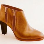 J.Crew Camel Light Brown Leather Lexington Dual Zip Casual Heeled Ankle Booties Photo 0