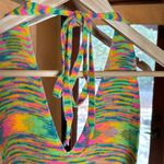 Beginning Boutique  Elaina Halter Mini Dress Multi Rainbow Knit Dress Size Large Photo 11