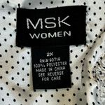 MSK Polka Dot Sequin Textured Long Sleeve Zip Jacket 2X White Photo 8