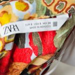 ZARA  Gold and Green Satin Floral Maxi Shirt Dress Photo 3