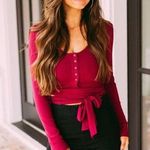 These Three Boutique Burgundy Wrap Top Photo 0