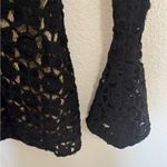 Free People  Back to Black Crochet Lace Bell Sleeve Mini Dress Black Size 2 Photo 13