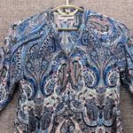 Womens Tunic Medium Fairy Blouse Boho Bohemian Flowy Paisley Handkerchief Hem Blue Photo 1