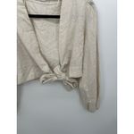 Sophie Rue  Womens Cream Tie Front Linen Blend Cardigan Shirt Size L Boho Coastal Photo 3
