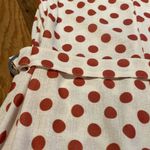 ZARA  V Neck Sleeveless Cream Rust Red Polka Dot Split Front Belted Dress SMALL Photo 12