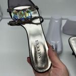 Sesto Meucci  Bejeweled Iridescent Kitten Heel Slides size 7 NARROW Photo 10