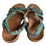 Vionic  Sandals Amber Adjustable Straps Teal Snake Embossed Womens Size 8 Photo 4