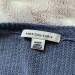 American Eagle AE  Womens Medium Cardigan Blue Waffle‎ Knit Button Front Sweater Photo 3