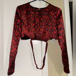 ZARA Red Cheetah Animal Print Cut Out Top NWOT Photo 5
