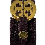 Tory Burch Purple Snakeskin with gold Logo Statement Cuff Bracelet Photo 0
