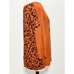 Attention  Women's Leopard Print 3/4 Sleeve Graphic Shirt Orange Black‎ Size XL Photo 2