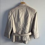 White House | Black Market Size 8 Light Beige moto Jacket shirred shoulders zipper Photo 5