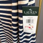 Ralph Lauren Lauren  on/off shoulder cotton blue/cream striped‎ dress. XL. NWT Photo 5