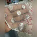 1950s Warren Petites Ivory Polka Dot Tulle Illusion Dress Tea Length Size 6 White Photo 3