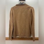 J.Crew Brown Pullover Sweater with Zebra Print Attached Scarf Size Large Photo 2