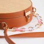 Woven Straw Canteen Crossbody Bag Tan Photo 4