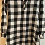 Place Plaid Black and White Long Sleeve Collared Flannel Dress Women's Sz XS Photo 0