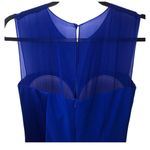 Rickie Freeman Teri Jon Royal Blue Illusion Neck Cocktail Dress Size 6 Photo 6