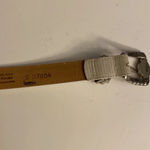 Brighton Leather Belt 90s Vintage Y2K, White Leather Photo 7