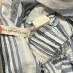 Japna  Sleeveless Cotton Sundress Blue White Stripe Belted Waist Buttons Size M Photo 5