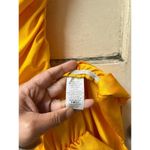 Y2K Womens yellow dress S gala festive party NYE slinky bodycon fitted sultry Photo 7