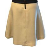 Ann Taylor Day Dress Stretch Poly Blend Black Tan White Dbl V Neck Lined Zipper Photo 7