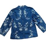 Vintage Denim & Co floral embroidered denim zip up jacket sz M womens cottagecor Blue Size M Photo 1
