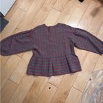 Madewell  Striped Bubble-Sleeve Peplum Top large Photo 7