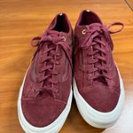 Vans  Style 36 Old Skool Low Top Sneaker Maroon Suede Sneaker Skate Gold Detail Photo 2